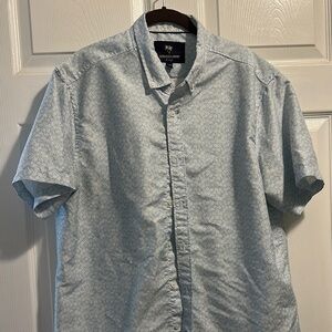 Blue Casual Button Down Shirt with Relaxed Fit